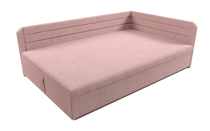 Saroktámlás franciaágy teflon bútorszövetből púder rózsaszínn 14.