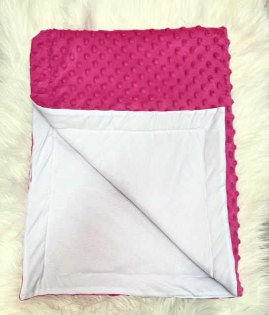 Minky pamuttal bélelt 130x170 cm-es takaró Pink színben